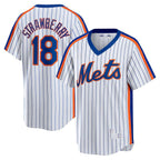 New York Mets #18 Darryl Strawberry White Home Cooperstown Collection Player Jersey Baseball Jerseys