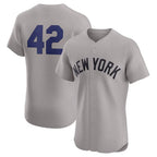 New York Yankees Road 2024 Jackie Robinson Day Elite Jersey - Gray Stitched Baseball Jersey