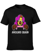 Avocado Queen Graphic T-Shirt - Cute Foodie Tee