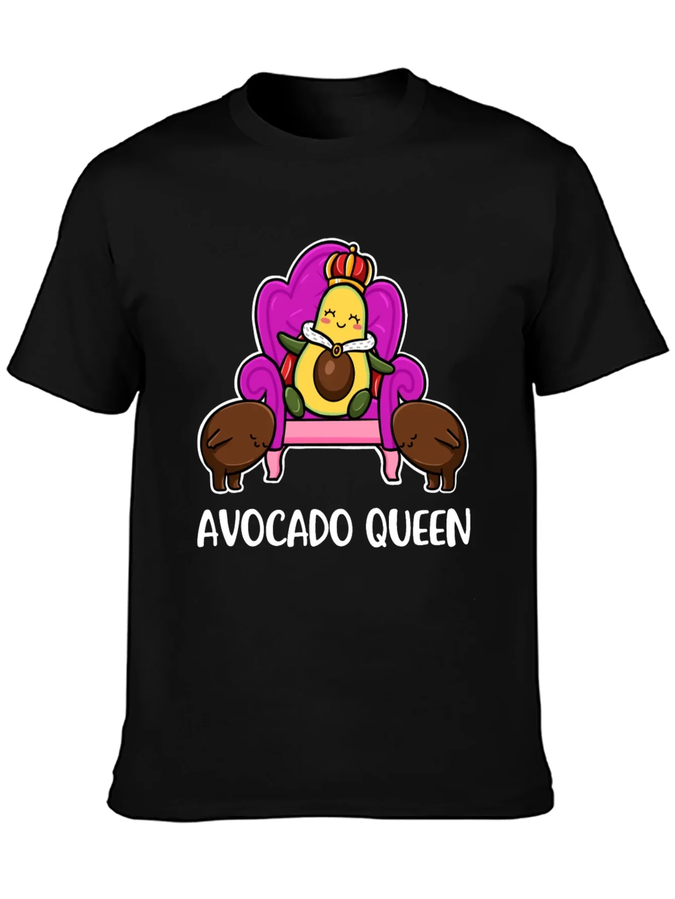Avocado Queen Graphic T-Shirt - Cute Foodie Tee