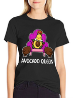 Avocado Queen Graphic T-Shirt - Cute Foodie Tee