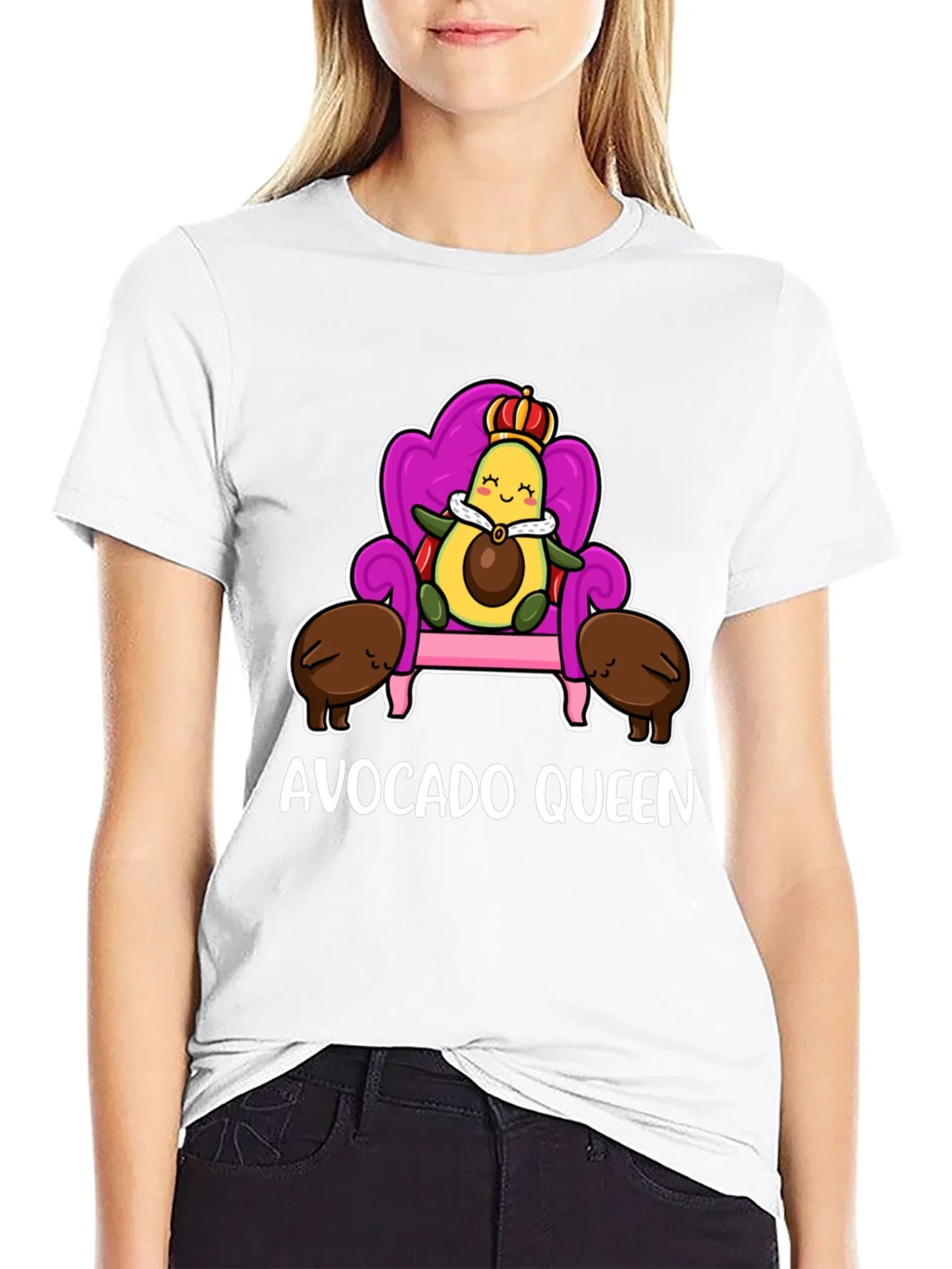 Avocado Queen Graphic T-Shirt - Cute Foodie Tee
