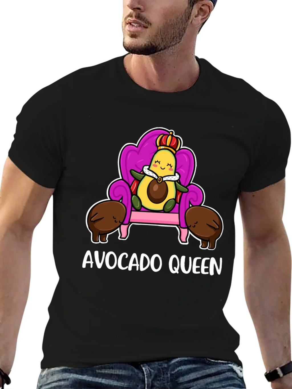 Avocado Queen Graphic T-Shirt - Cute Foodie Tee