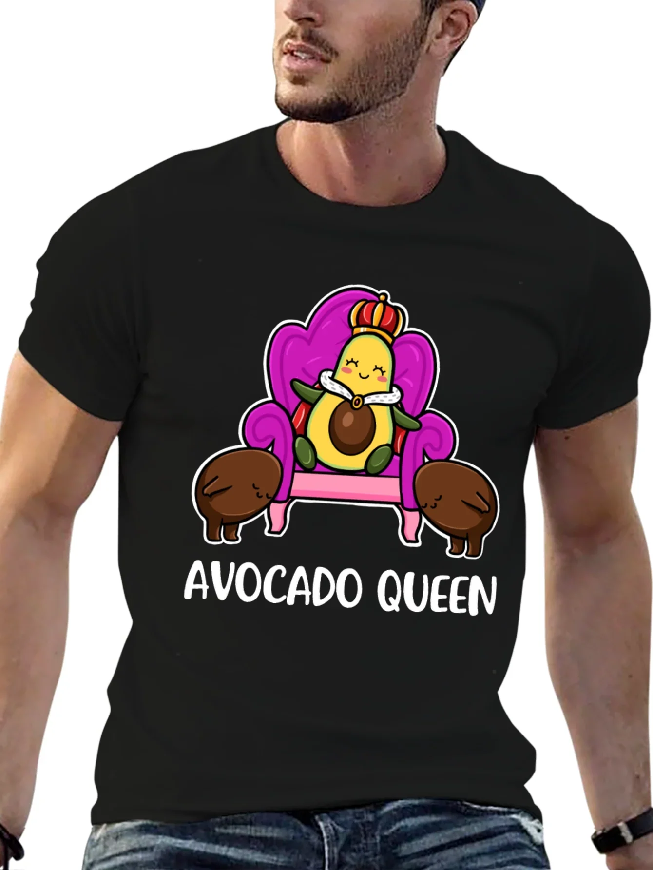Avocado Queen Graphic T-Shirt - Cute Foodie Tee