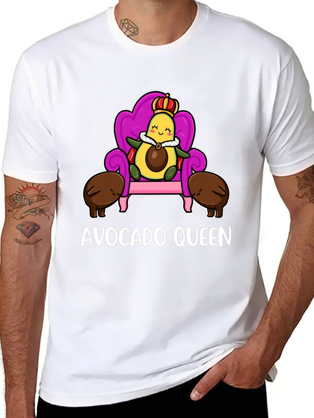 Avocado Queen Graphic T-Shirt - Cute Foodie Tee