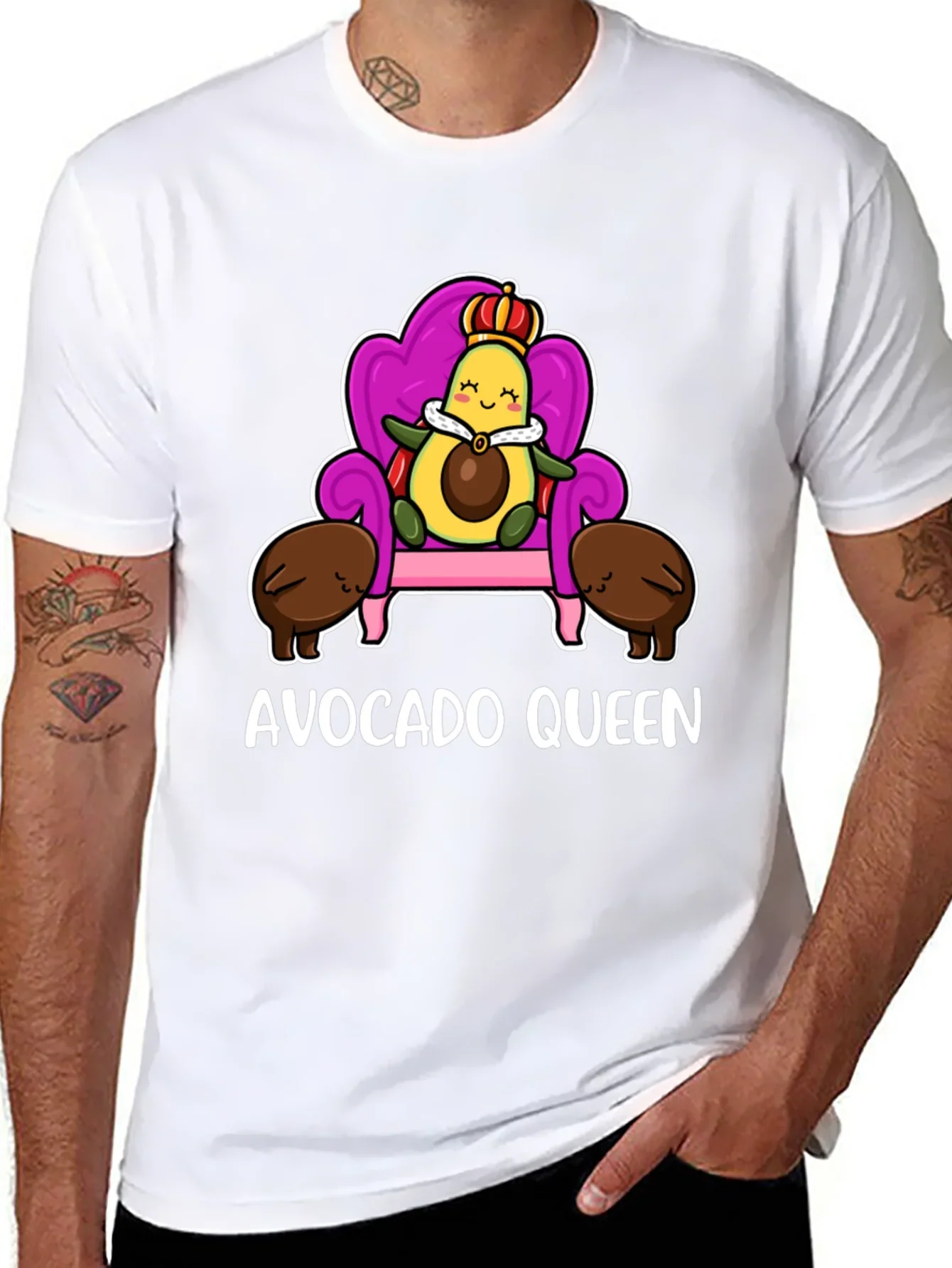 Avocado Queen Graphic T-Shirt - Cute Foodie Tee