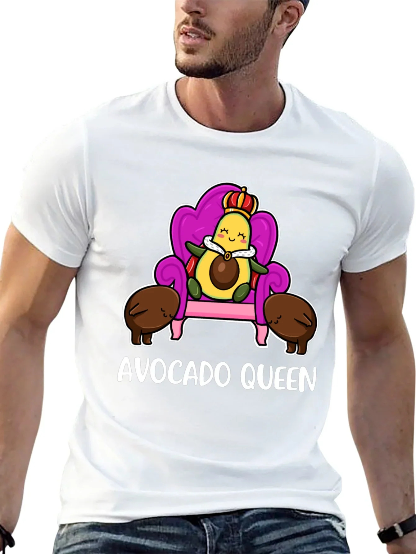 Avocado Queen Graphic T-Shirt - Cute Foodie Tee