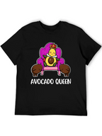 Avocado Queen Graphic T-Shirt - Cute Foodie Tee