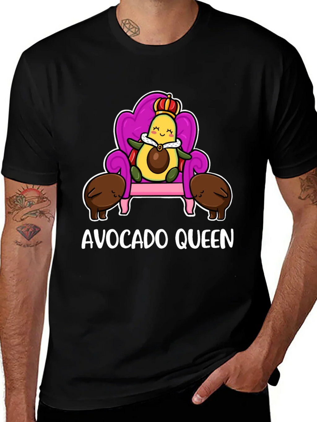 Avocado Queen Graphic T-Shirt - Cute Foodie Tee