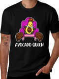 Avocado Queen Graphic T-Shirt - Cute Foodie Tee