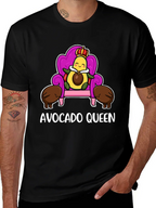 Avocado Queen Graphic T-Shirt - Cute Foodie Tee