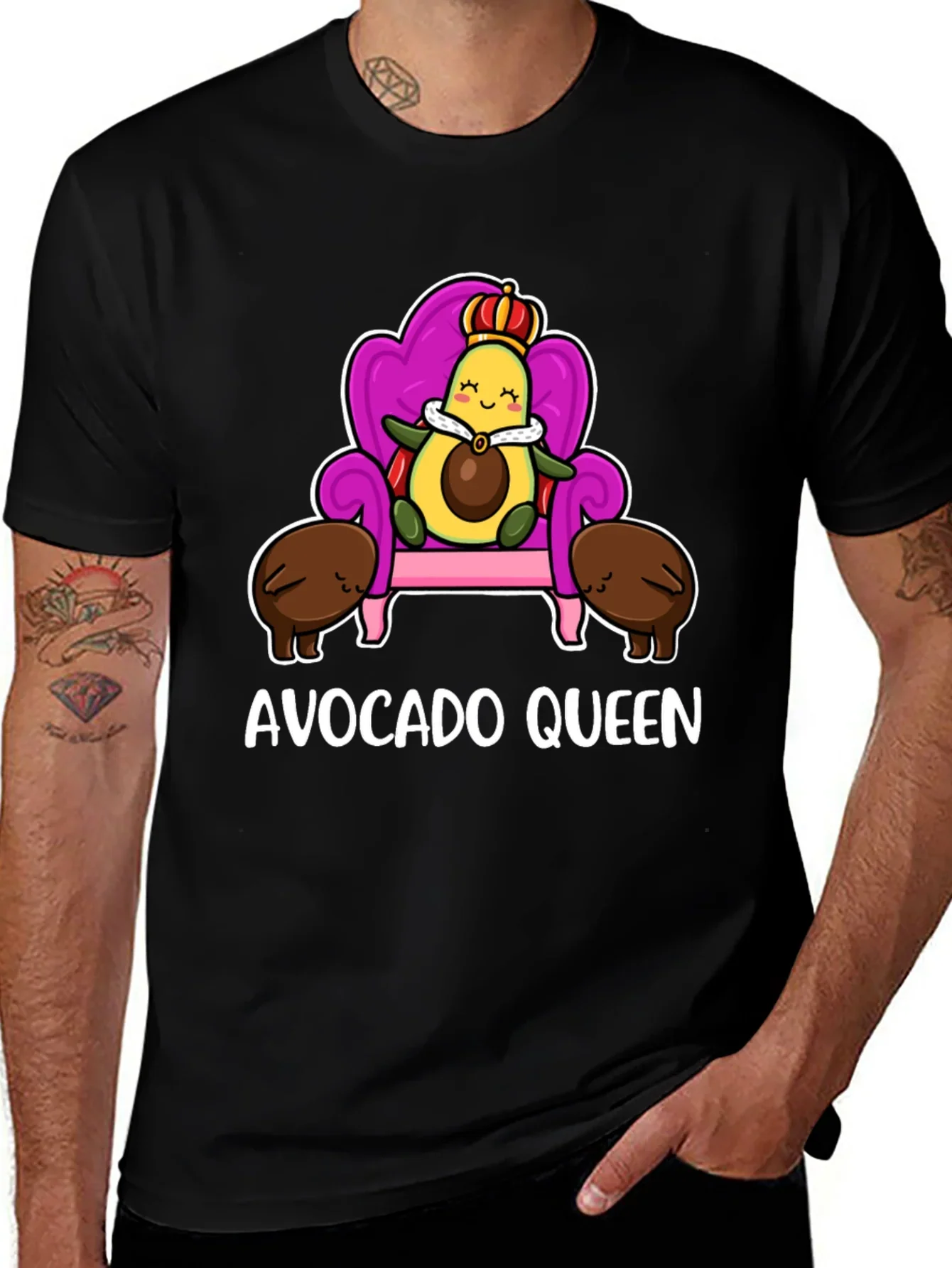 Avocado Queen Graphic T-Shirt - Cute Foodie Tee