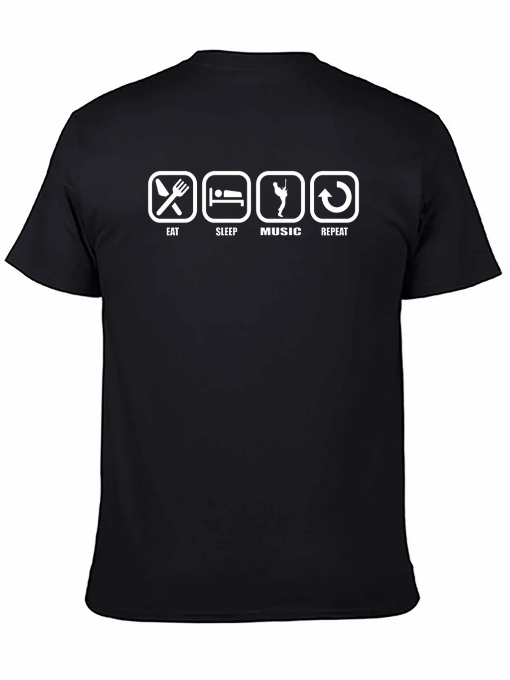 Eat Sleep Music Repeat Black T-Shirt