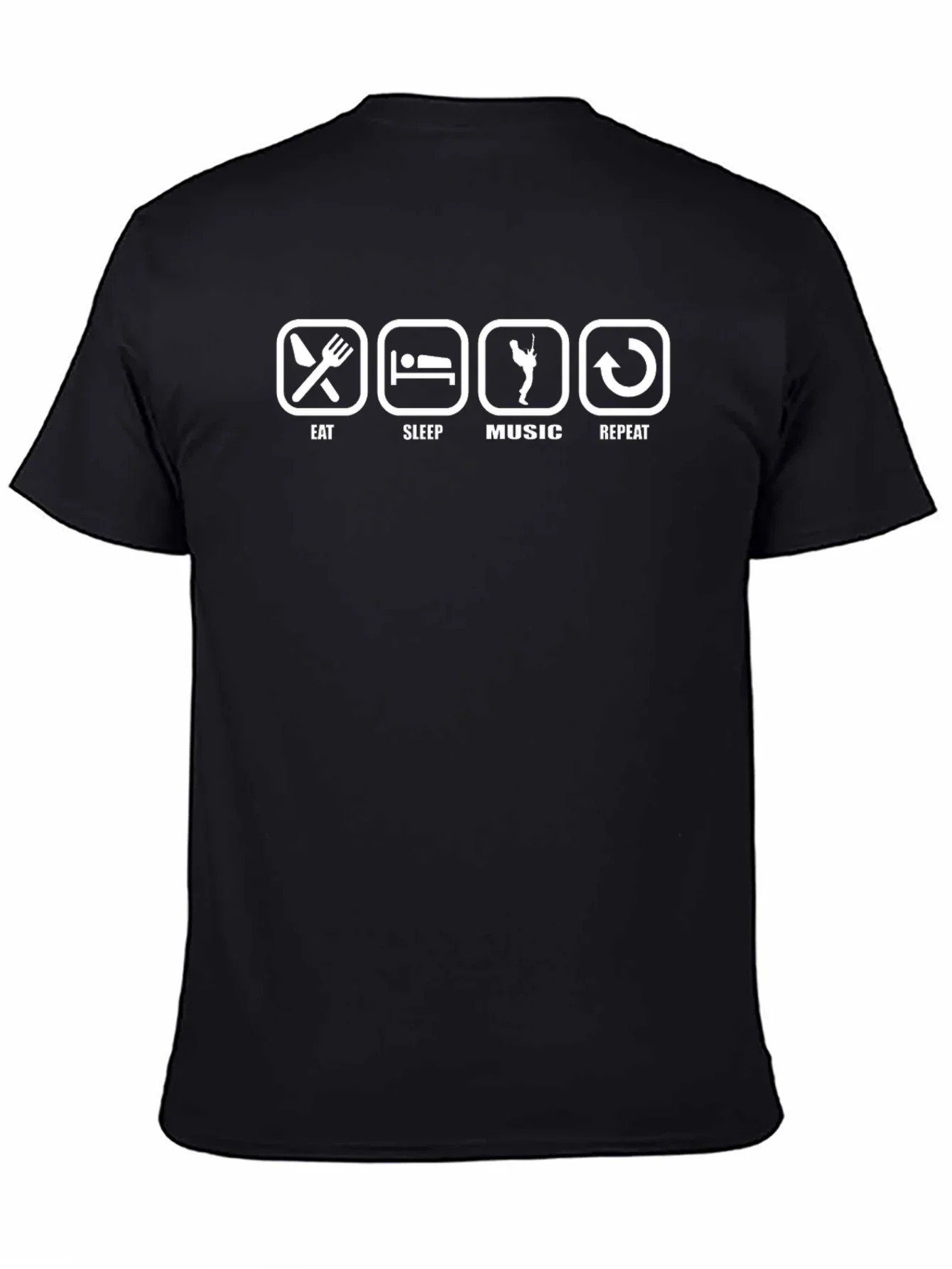 Eat Sleep Music Repeat Black T-Shirt