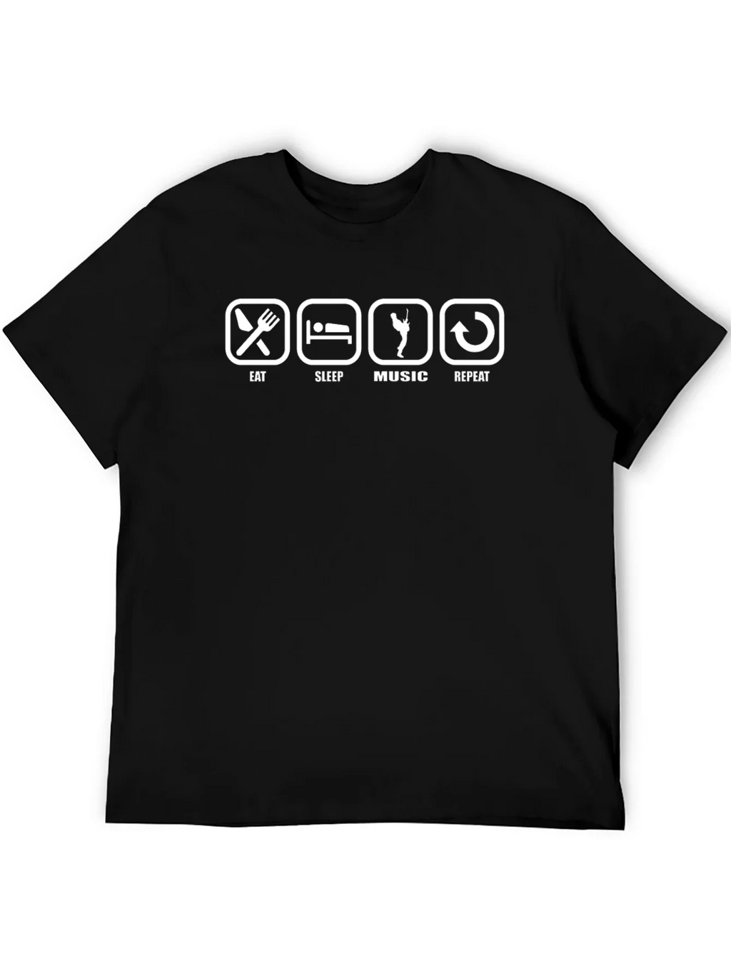 Eat Sleep Music Repeat Black T-Shirt