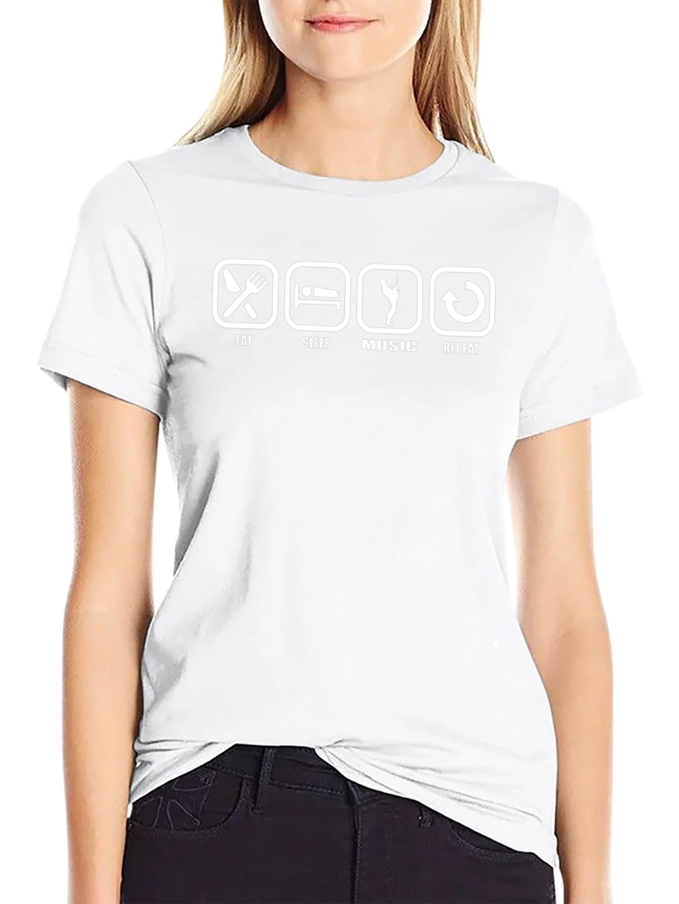 Eat Sleep Music Repeat Black T-Shirt