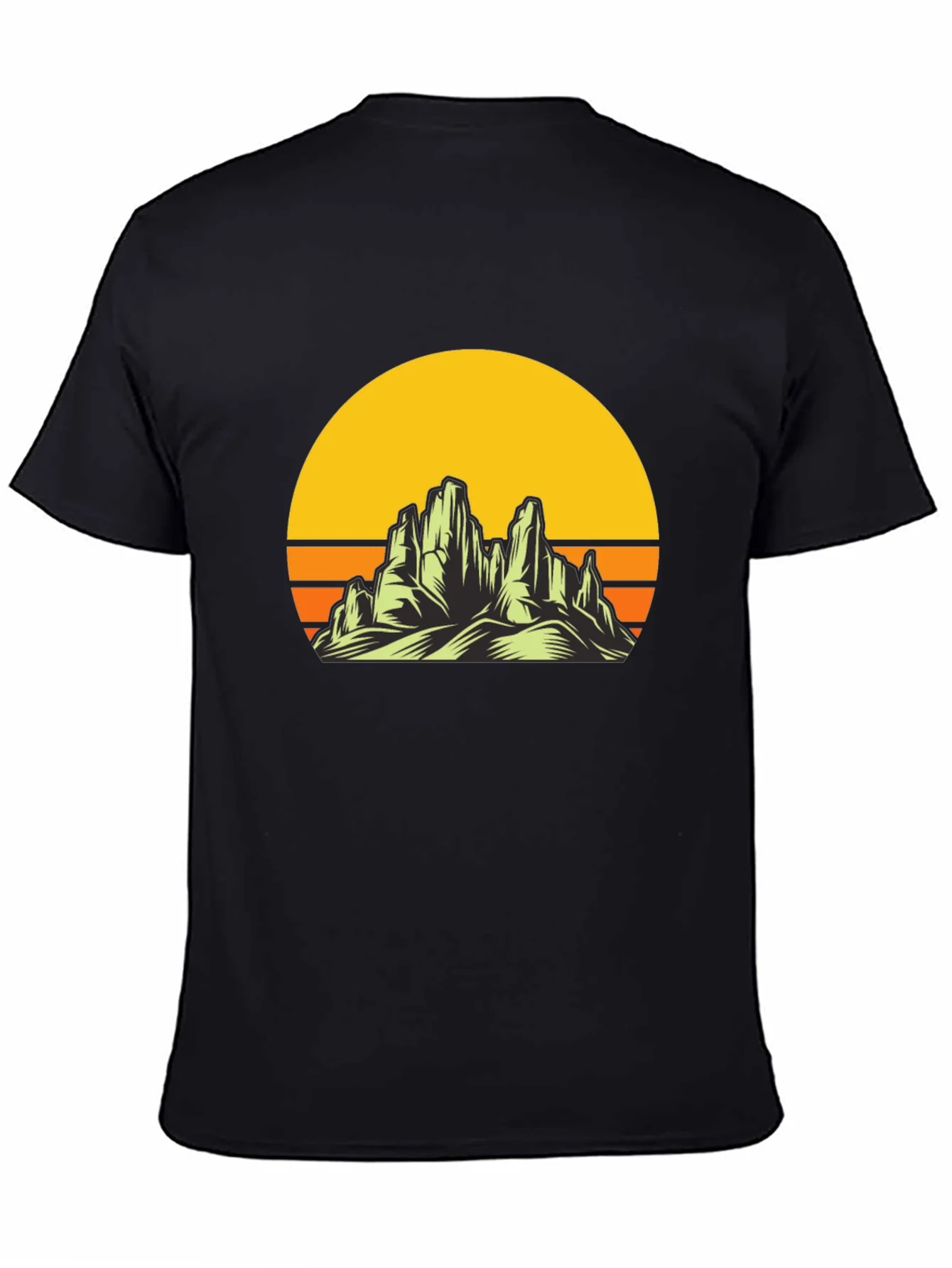 Sunset Mountain Graphic Tee - Black