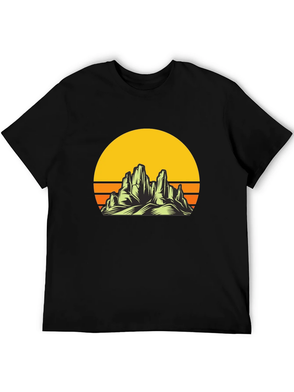 Sunset Mountain Graphic Tee - Black