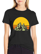 Sunset Mountain Graphic Tee - Black