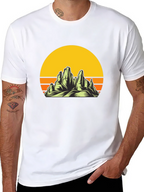Sunset Mountain Graphic Tee - Black
