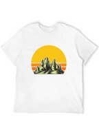 Sunset Mountain Graphic Tee - Black