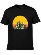 Sunset Mountain Graphic Tee - Black