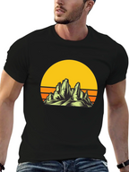 Sunset Mountain Graphic Tee - Black