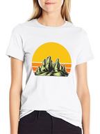 Sunset Mountain Graphic Tee - Black