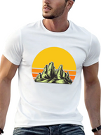 Sunset Mountain Graphic Tee - Black