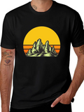 Sunset Mountain Graphic Tee - Black