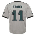 P.Eagles #11 A.J. Brown Player Silver Inverted Game Jersey Stitched American Football Jerseys