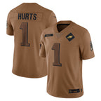 P.Eagles #1 Jalen Hurts Player Brown Salute To Service Limited Football Jerseys