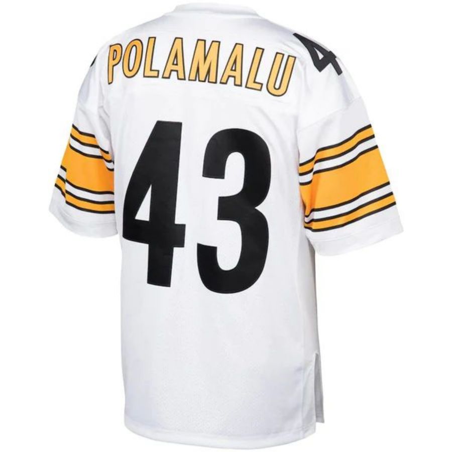 P.Steelers #43 Troy Polamalu  White 2005 Authentic Throwback Retired Player Football Jerseys