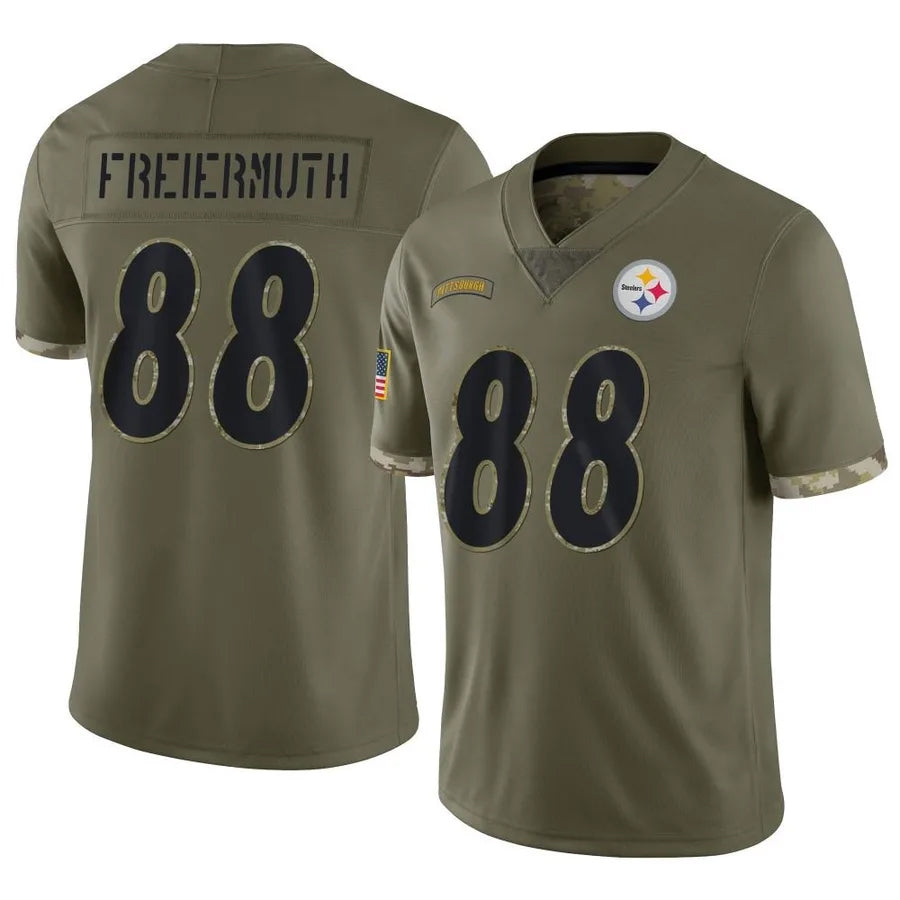 P.Steelers #88 Pat Freiermuth Player Salute To Service Limited Olive Football Jerseys