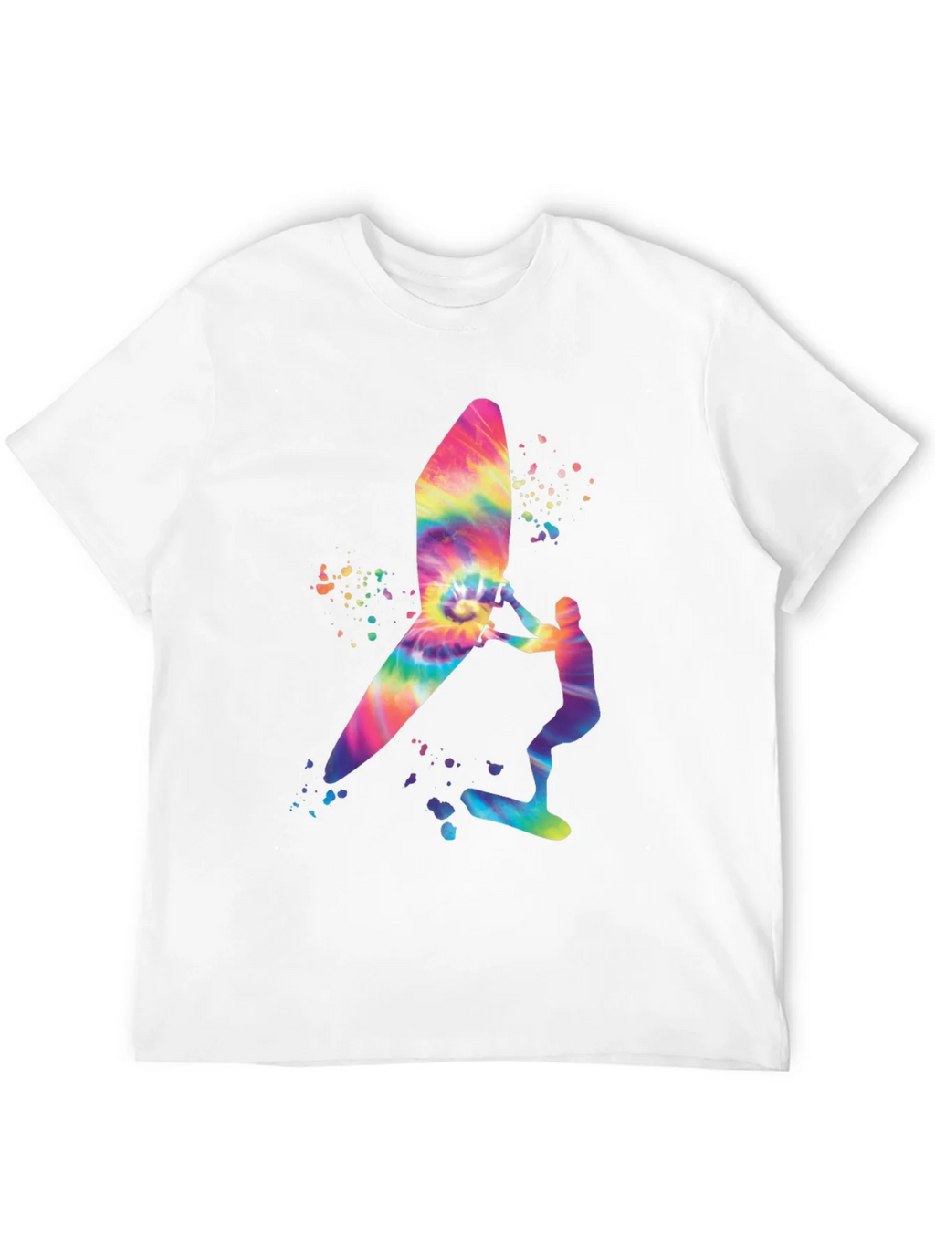 Tie-Dye Windsurfer Graphic Tee - Black Casual Shirt