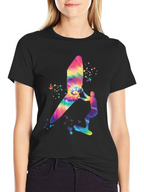 Tie-Dye Windsurfer Graphic Tee - Black Casual Shirt
