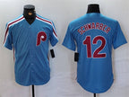 Philadelphia Phillies #12 Kyle Schwarber Blue Cool Base Stitched Baseball Jersey