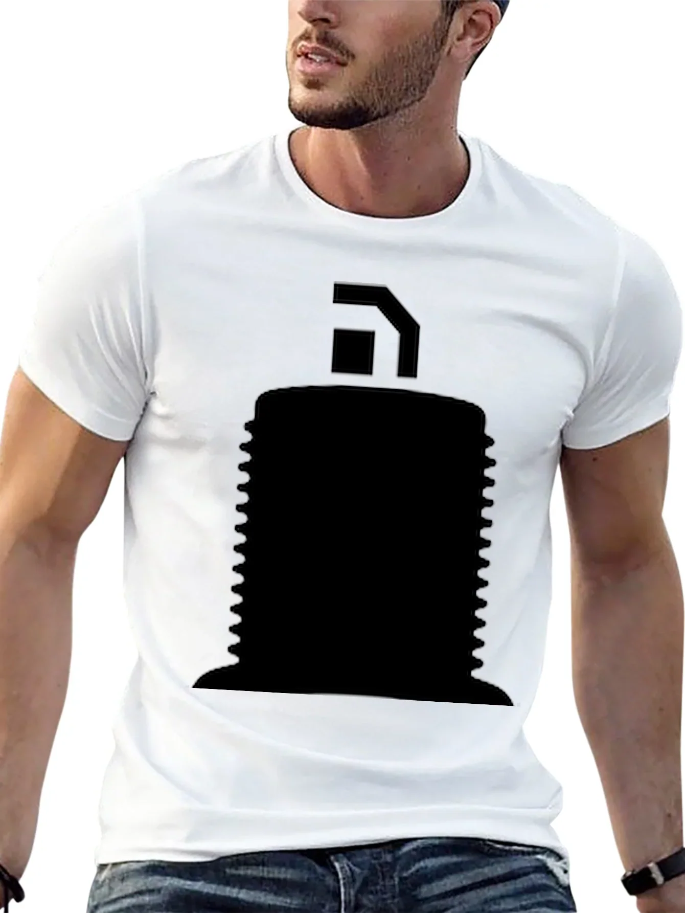 Mens Black Graphic T-Shirt - Abstract Design