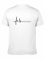 Heartbeat Rhythm Graphic Tee - Stylish Black T-Shirt