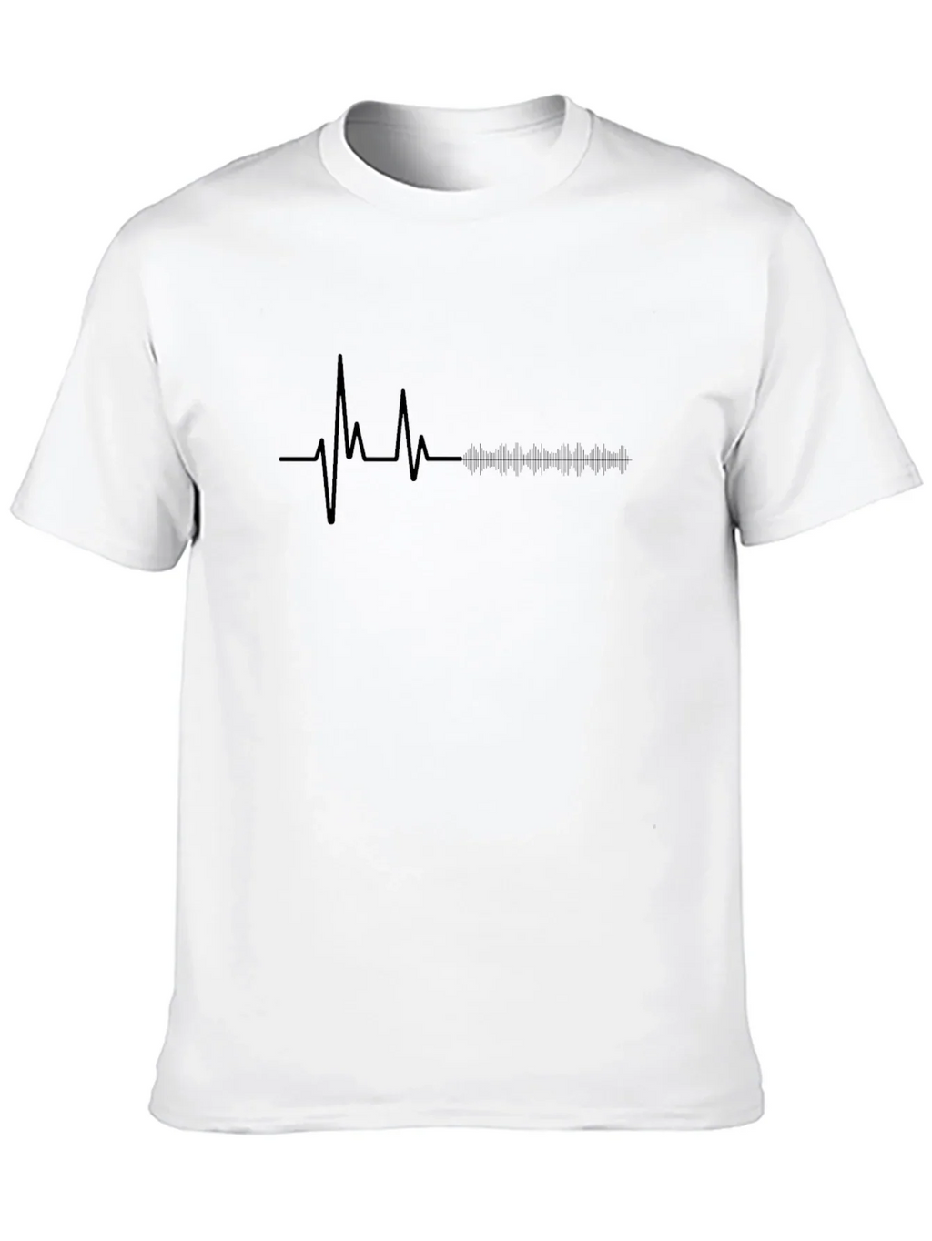 Heartbeat Rhythm Graphic Tee - Stylish Black T-Shirt