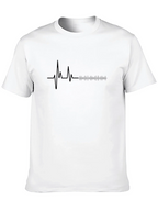 Heartbeat Rhythm Graphic Tee - Stylish Black T-Shirt