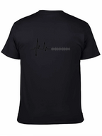 Heartbeat Rhythm Graphic Tee - Stylish Black T-Shirt