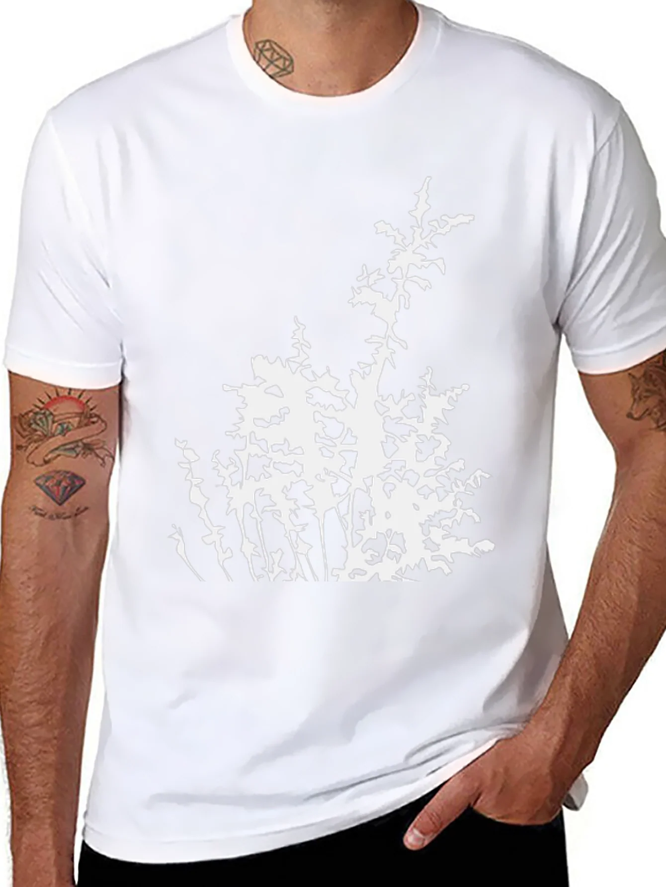 Abstract Botanical Black T-Shirt