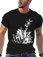 Abstract Botanical Black T-Shirt