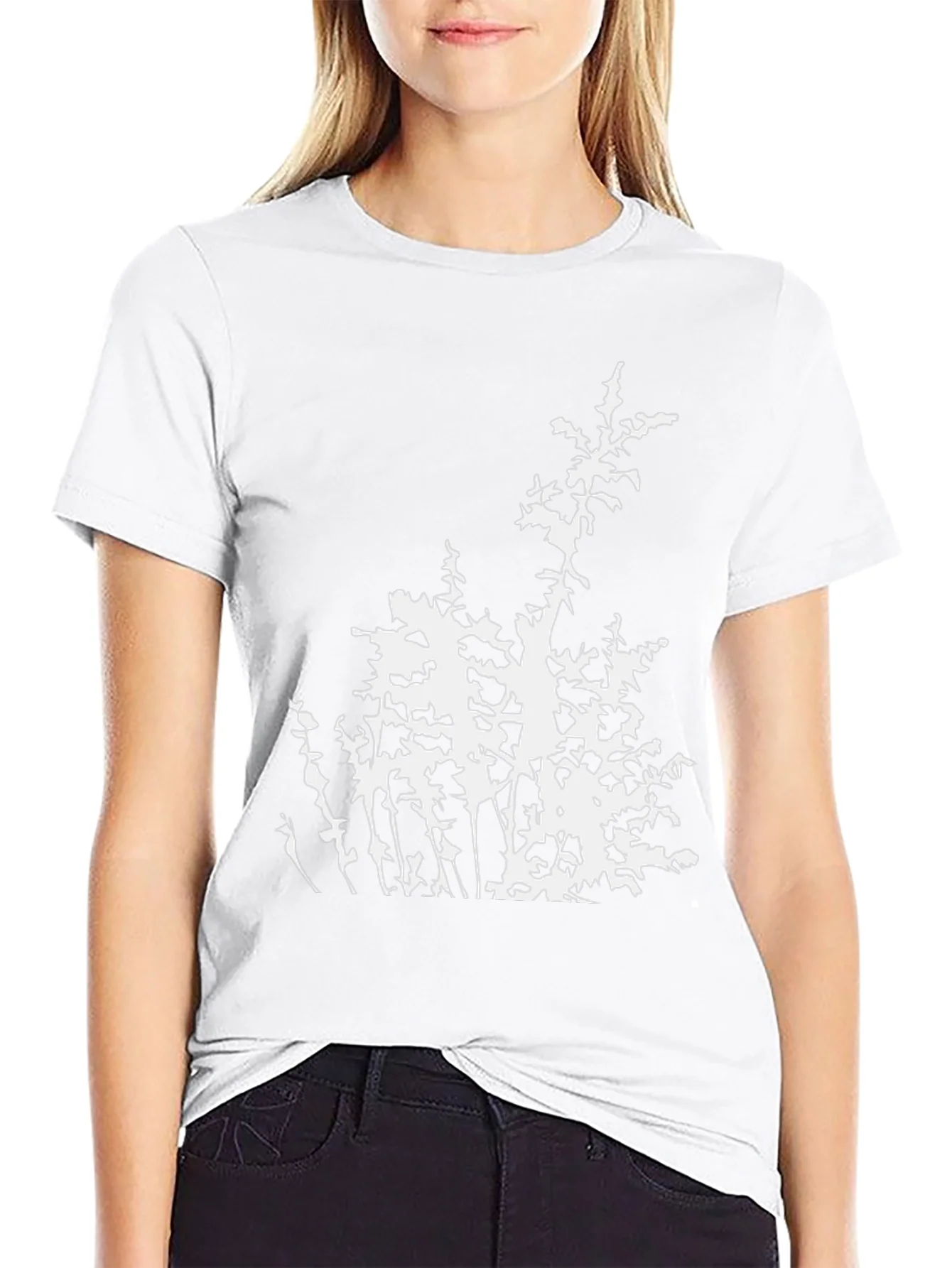 Abstract Botanical Black T-Shirt