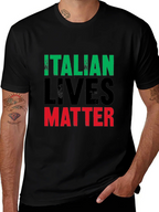 Italian Lives Matter T-Shirt - Mens Black Graphic Tee