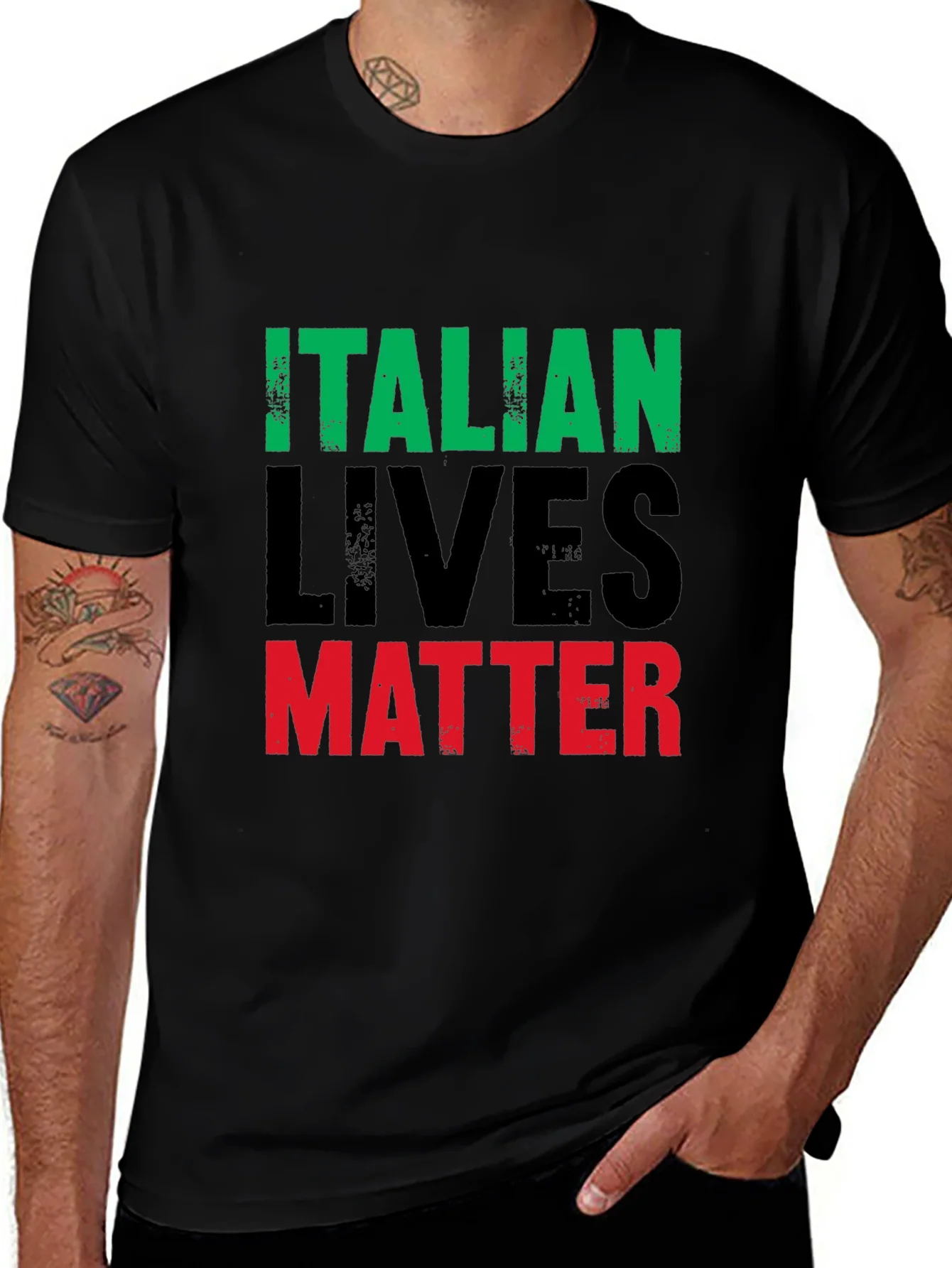 Italian Lives Matter T-Shirt - Mens Black Graphic Tee