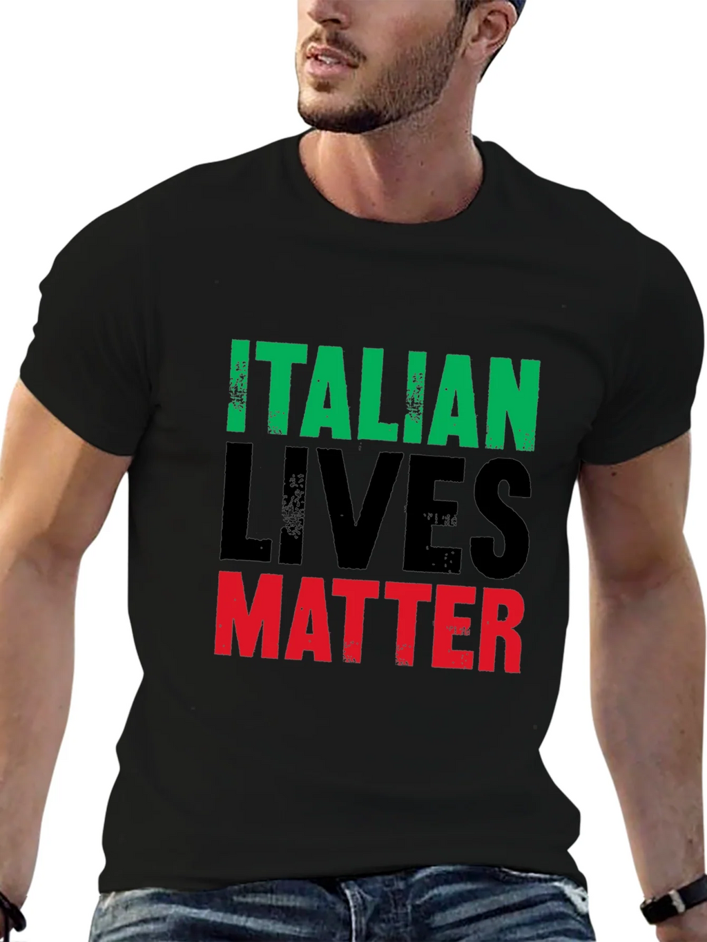Italian Lives Matter T-Shirt - Mens Black Graphic Tee