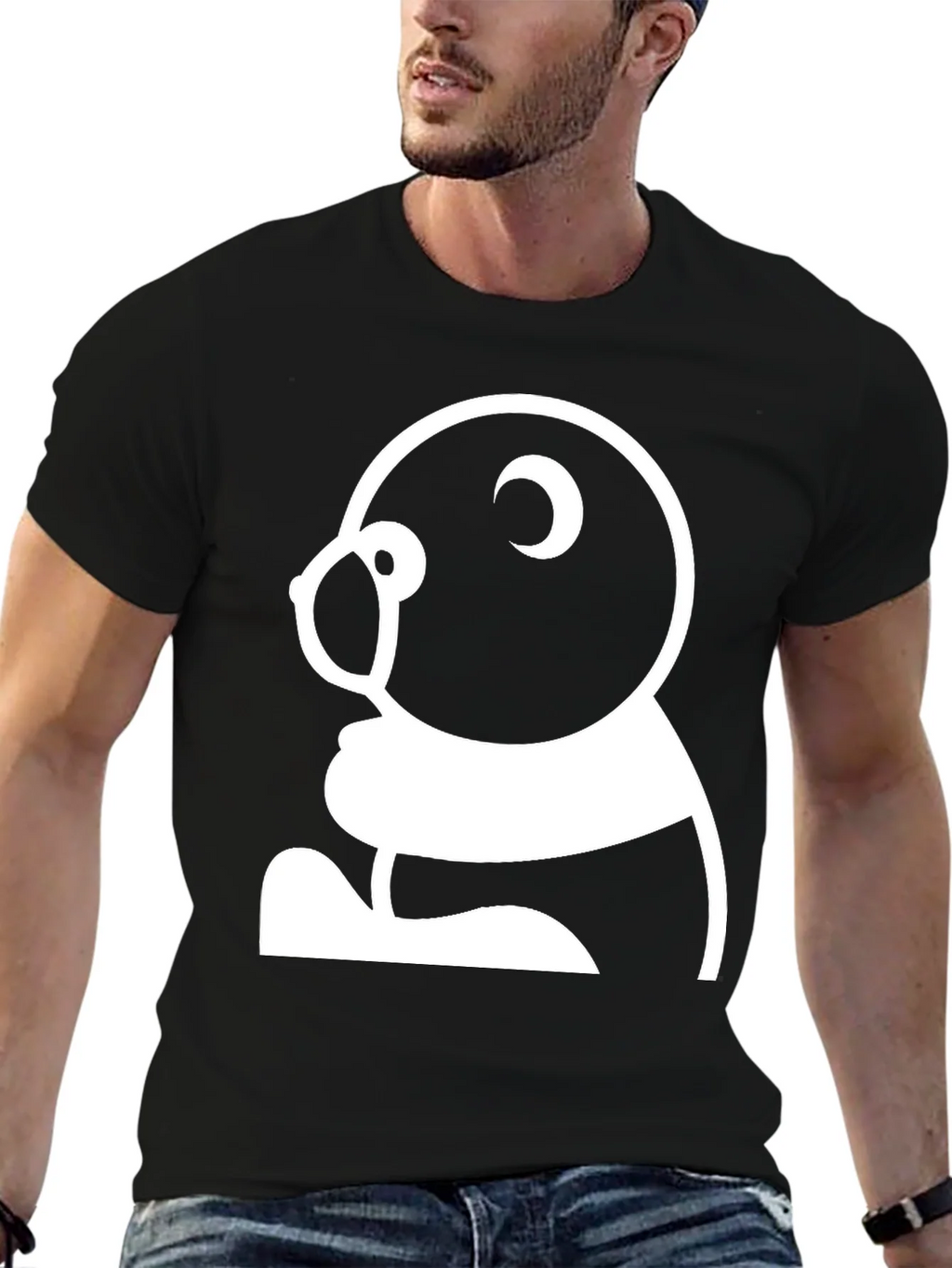 Black T-Shirt with Panda Graphic