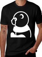 Black T-Shirt with Panda Graphic